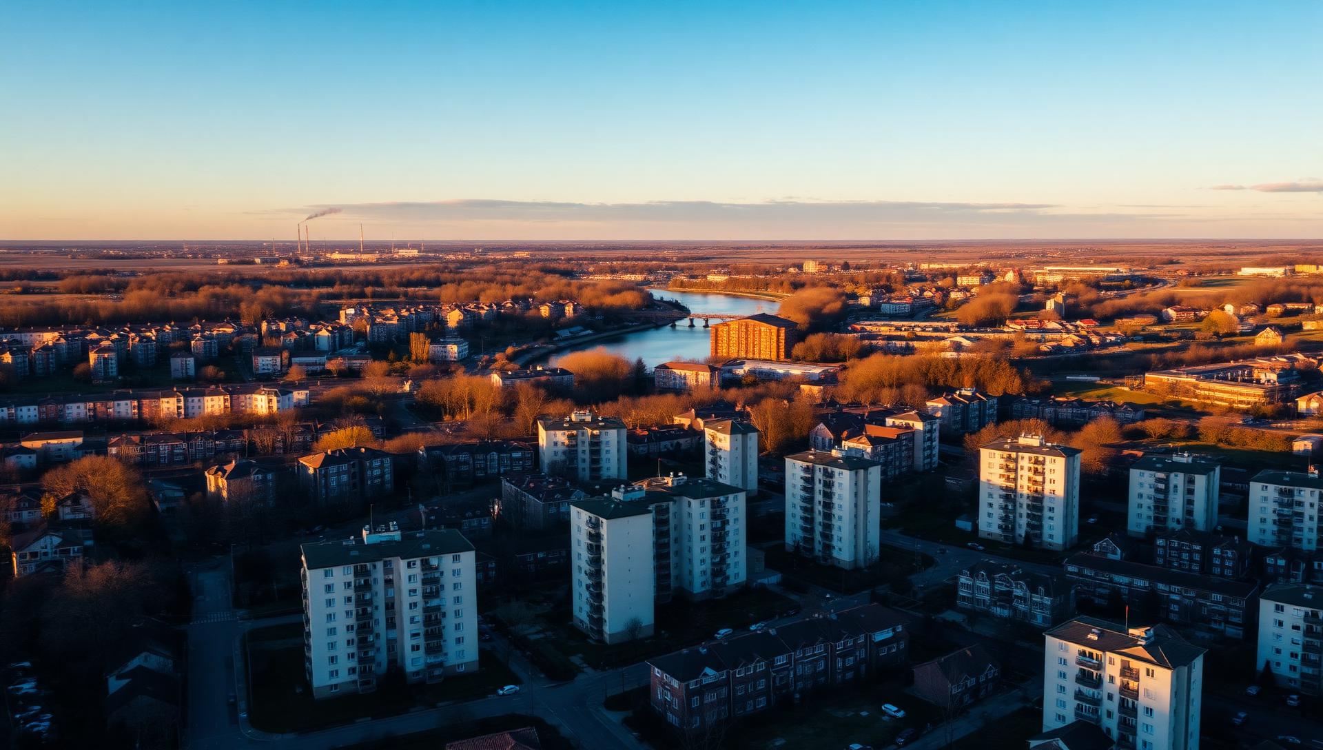 Widok z lotu ptaka na Gliwice — Stare Gliwice / Łabędy / Sośnica